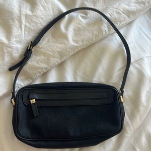 Authentic Black Salvatore Ferragamo Shoulder Evening Bag with logo, NEVER USED